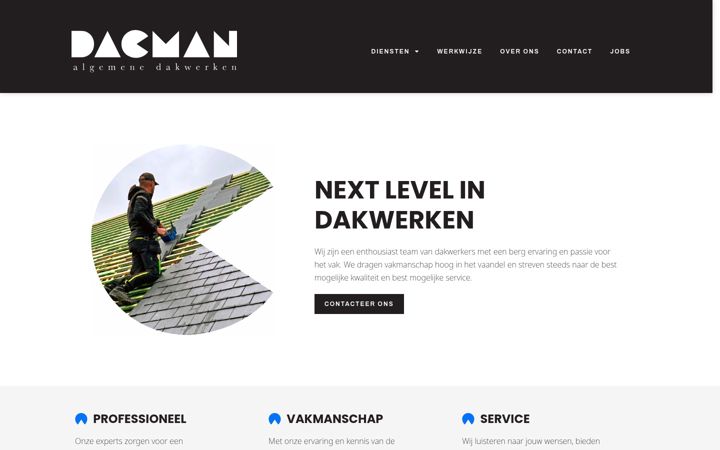 Screenshot van dacman.be