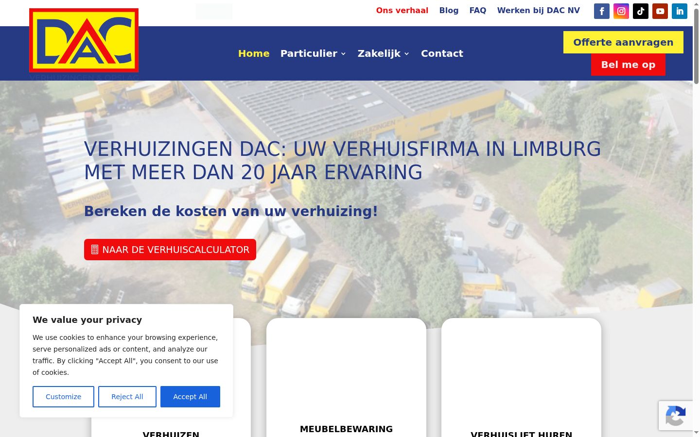 Screenshot van de toestemmingsbanner zoals getoond vóór enige interactie