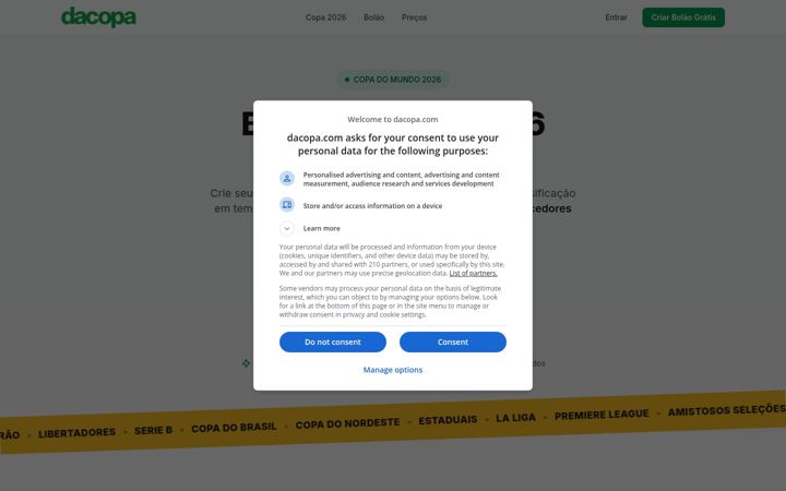 Screenshot von dacopa.com