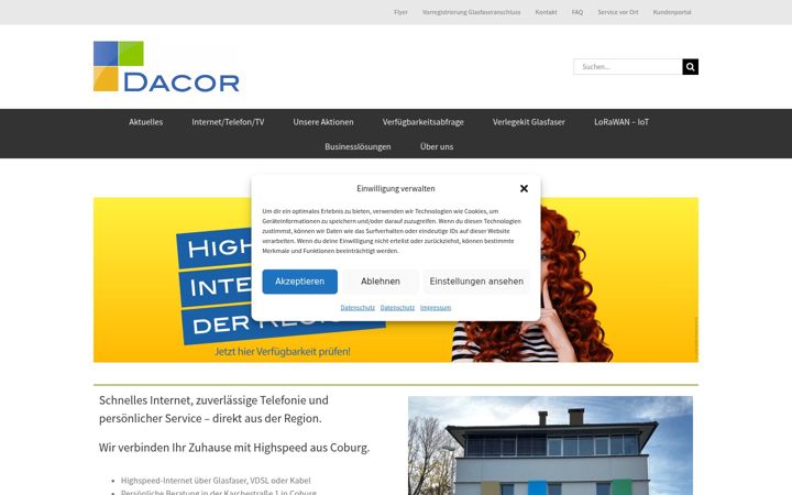 Screenshot of dacor.de