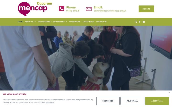 Captura de pantalla de dacorummencap.org.uk