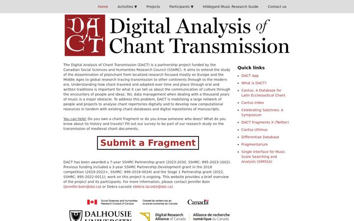 Screenshot stránky dact-chant.ca