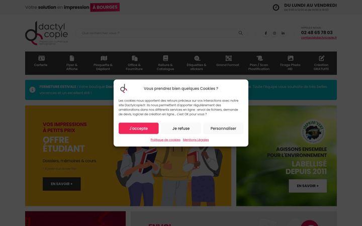 Ekraanipilt saidist dactylcopie.fr