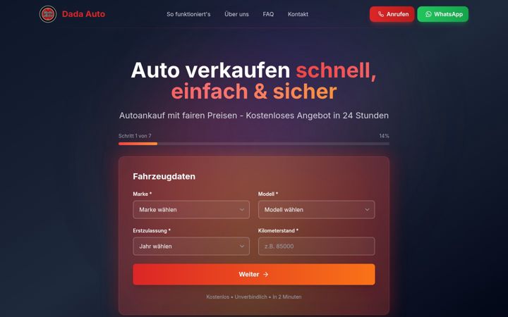 Screenshot of dadaauto.de
