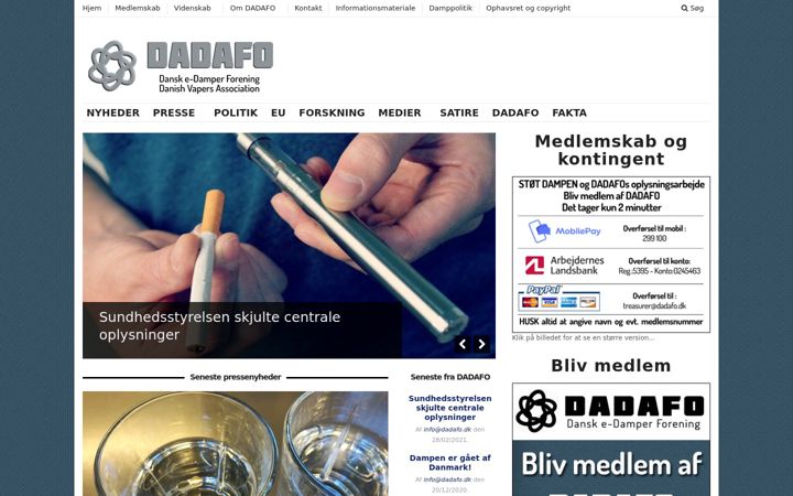 Snímek obrazovky dadafo.dk