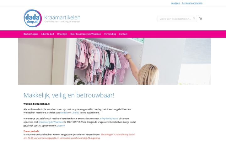 Skjermbilde av dadashop.nl