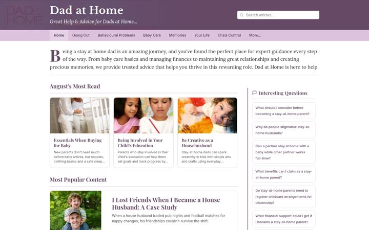 Posnetek zaslona dadathome.co.uk