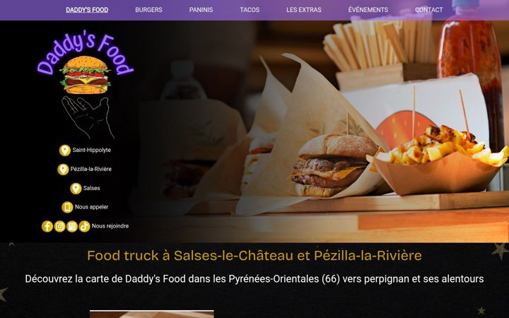 Kuvakaappaus sivustosta daddys-food.fr