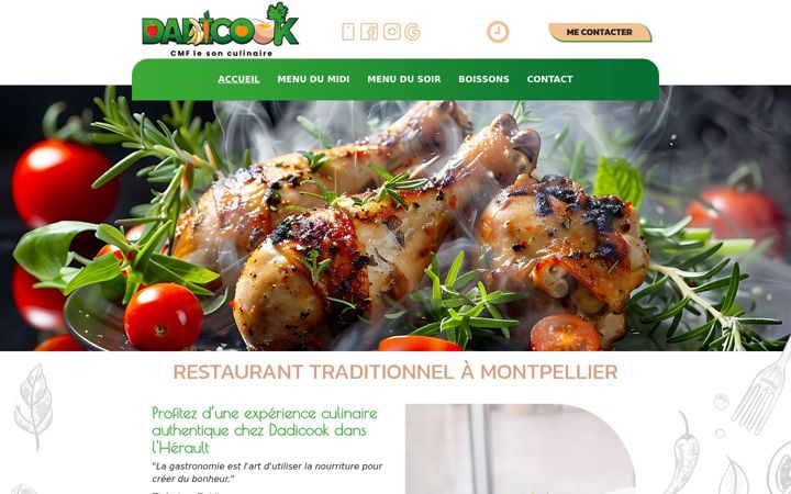 Kuvakaappaus sivustosta dadicook.fr