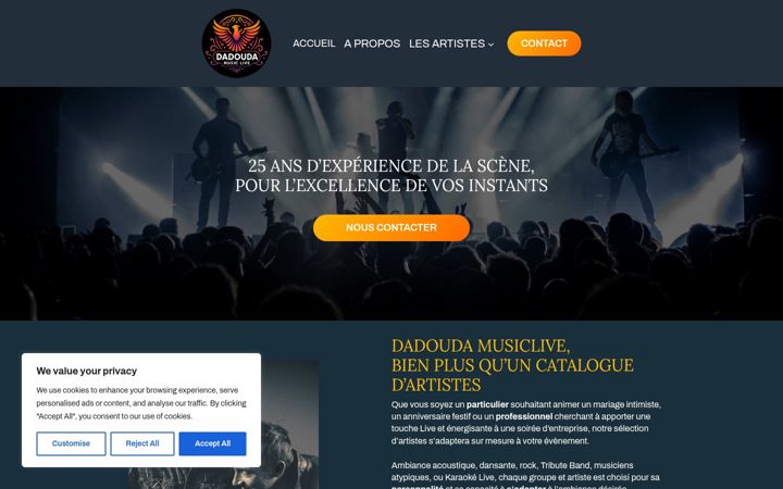 Screenshot of dadouda-musiclive.fr