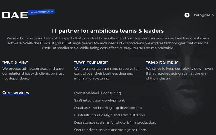 Screenshot of dae.io