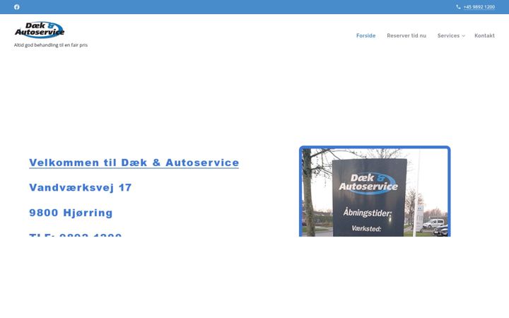 Snímek obrazovky daek-autoservice.dk