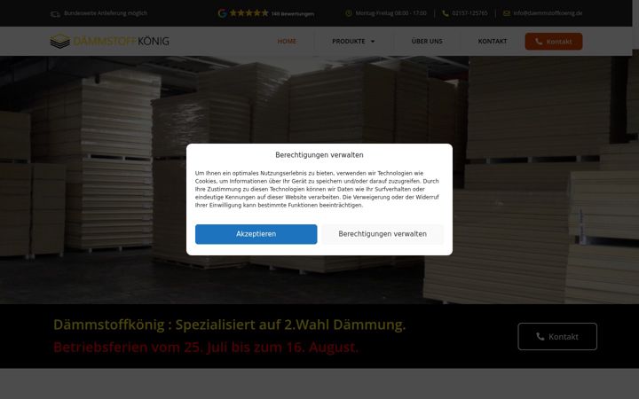 Screenshot of daemmstoffkoenig.de