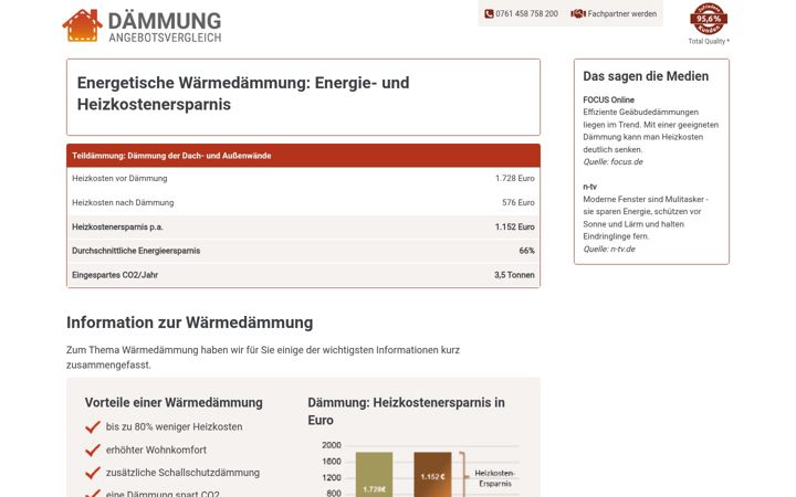 Screenshot of daemmung-angebotsvergleich.de