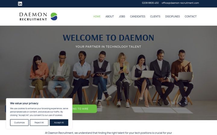 Screenshot of daemon-recruitment.com