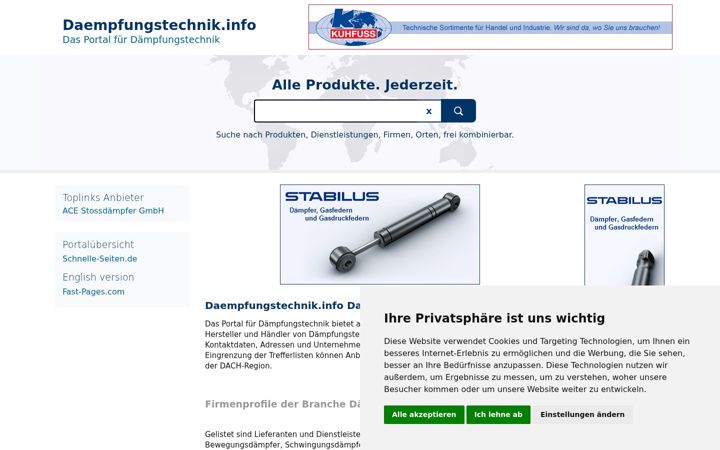 Screenshot van daempfungstechnik.info