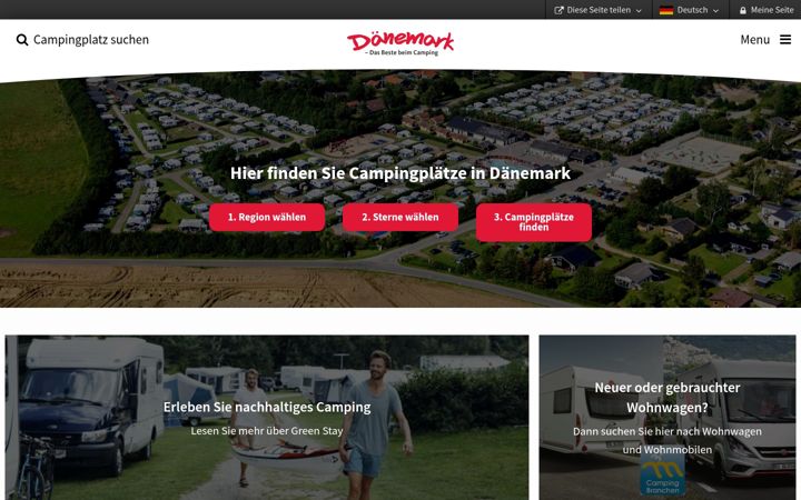 Screenshot of daenischecampingplaetze.de