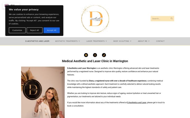 Posnetek zaslona daestheticsandlaser.co.uk