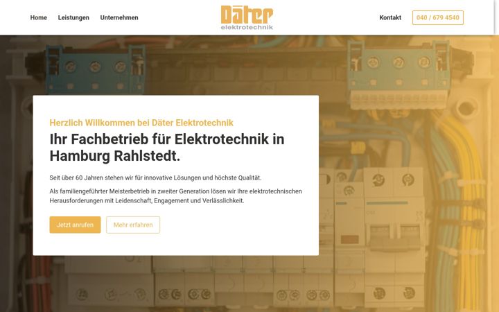 Screenshot of daeter-elektrotechnik.de