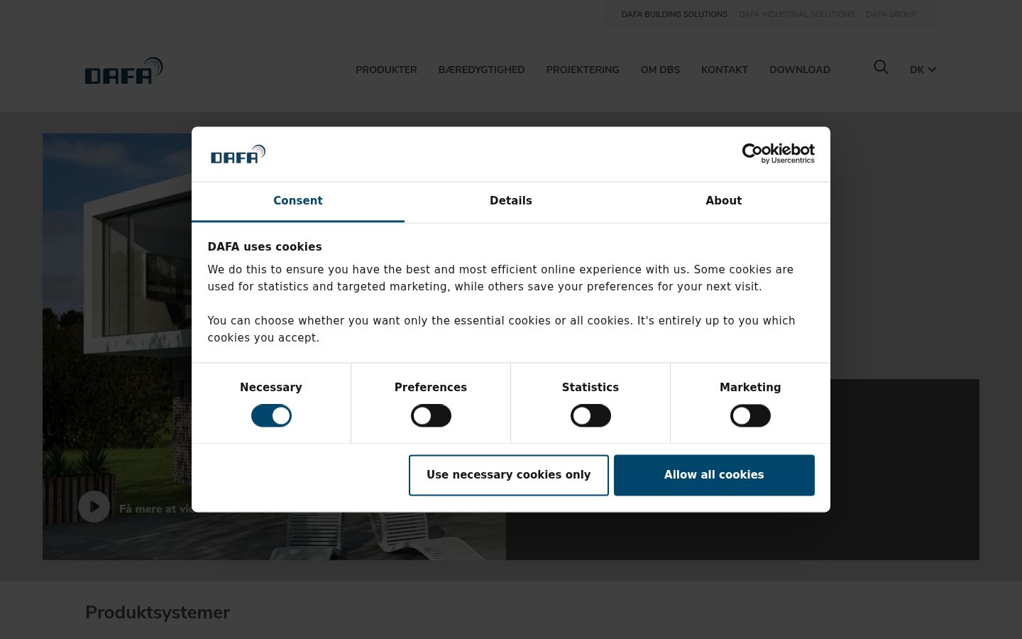 Screenshot of the consent banner shown before any interaction