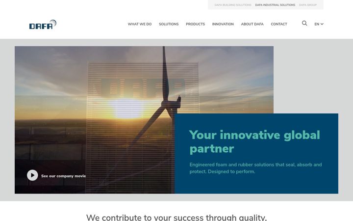 Екранна снимка на dafa-industry.com