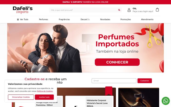 Екранна снимка на dafelisimports.com.br