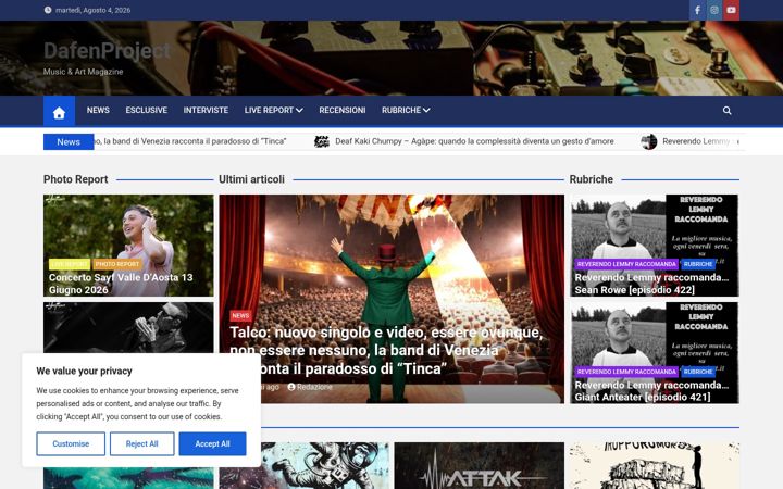 Screenshot ta' dafenproject.it