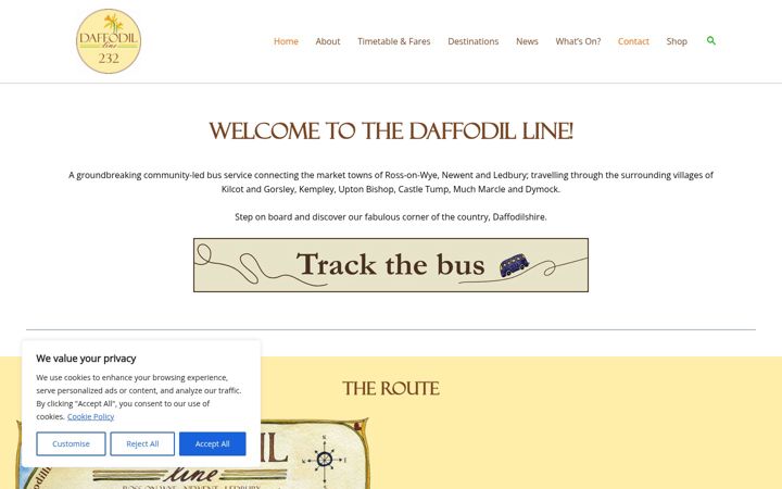Skjermbilde av daffodilline.co.uk