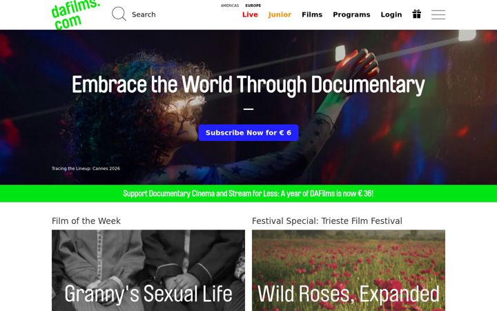 Screenshot of dafilms.com