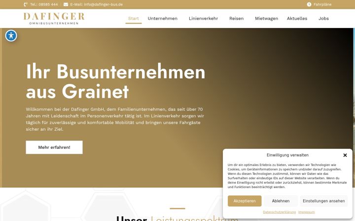 Screenshot of dafinger-bus.de