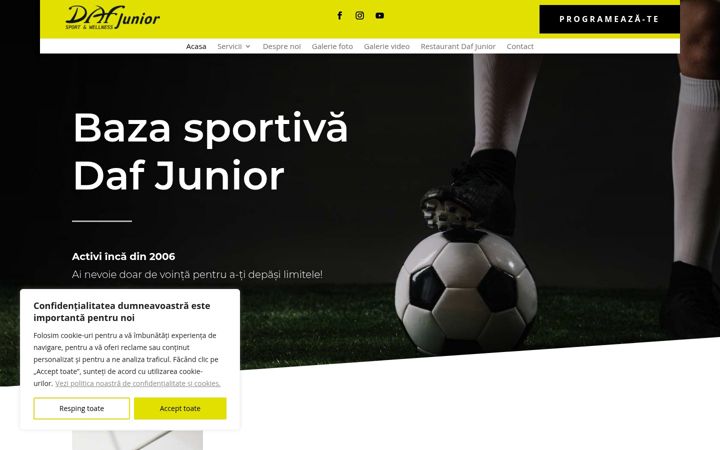 Ekrānuzņēmums no dafjuniorsport.ro