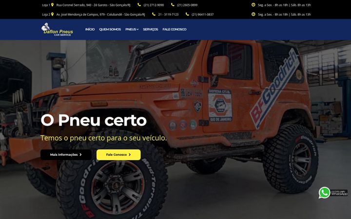 Екранна снимка на daflonpneus.com.br