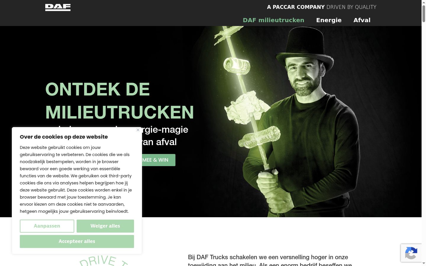 Screenshot van de toestemmingsbanner zoals getoond vóór enige interactie