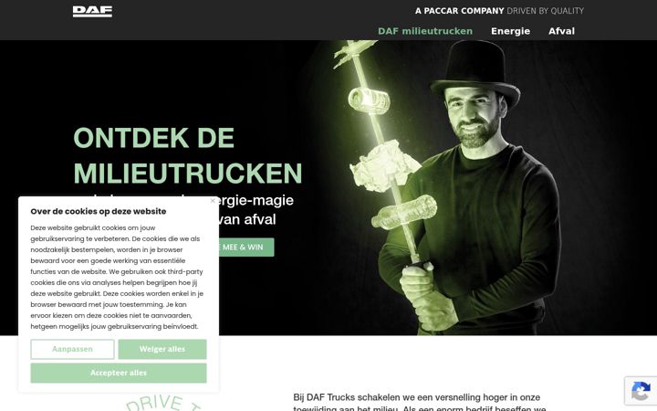 Screenshot van dafmilieutrucken.be