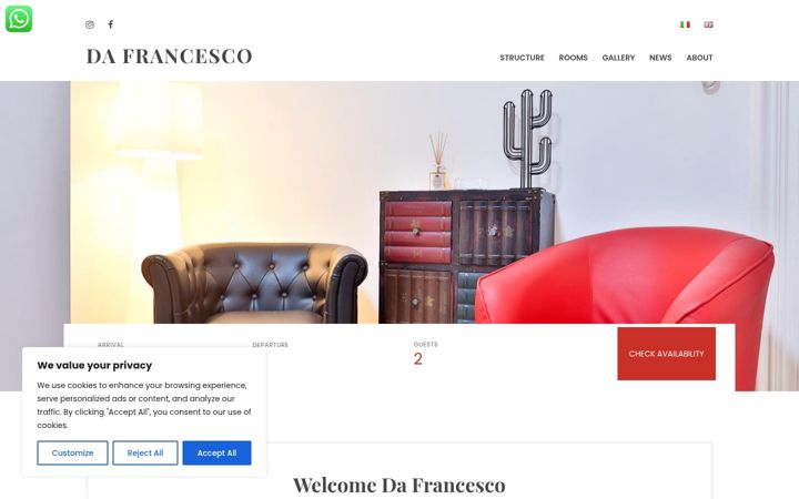 Screenshot di dafrancescohouse.it