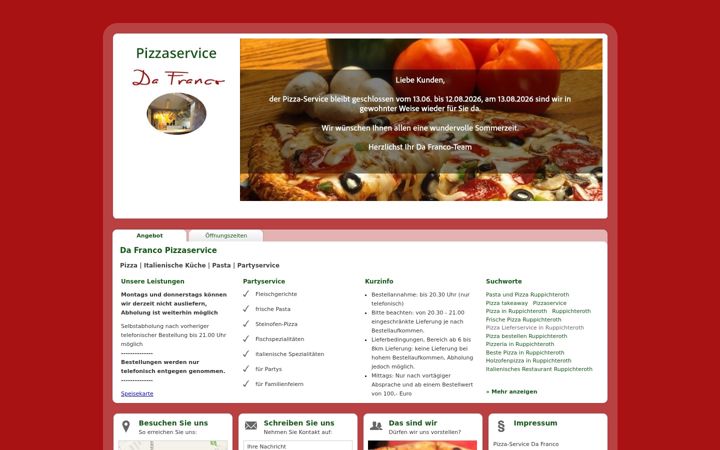 Screenshot of dafranco-pizza.de