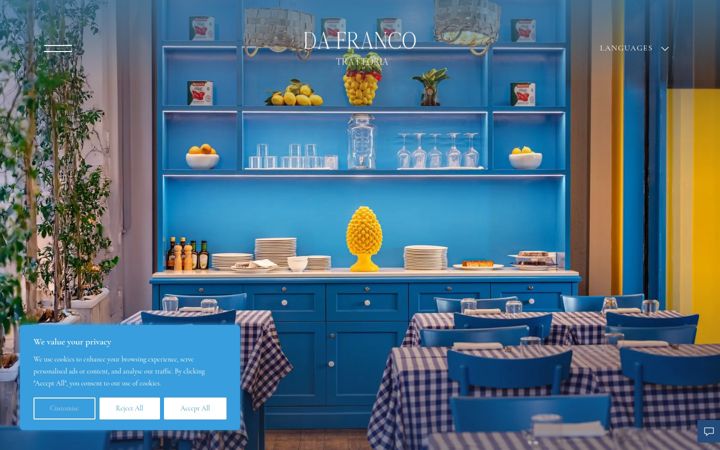 Screenshot of dafrancotrattoria.it