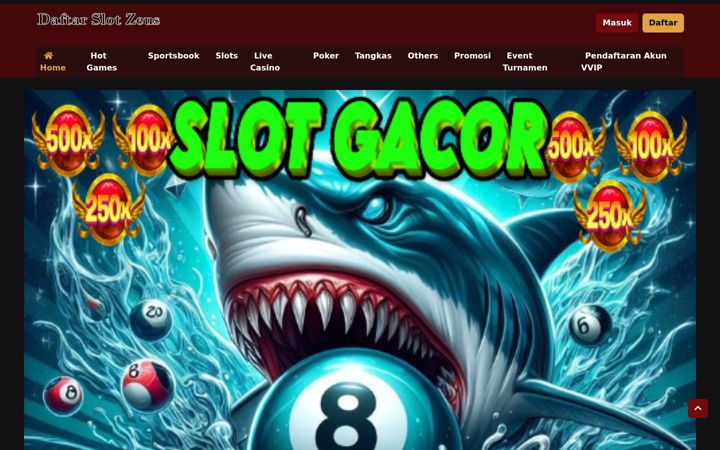 Screenshot of daftarslotzeus.net