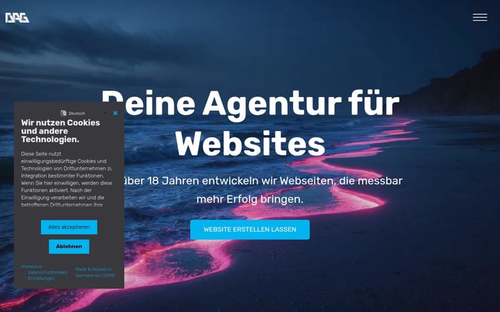 Screenshot of dag-entertainment.de