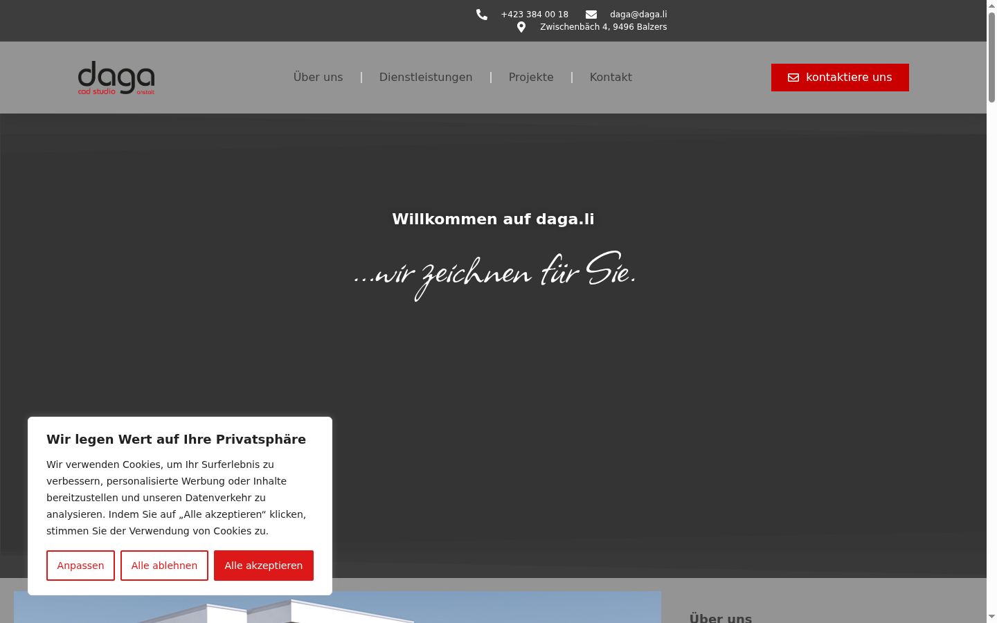 Screenshot of the consent banner shown before any interaction
