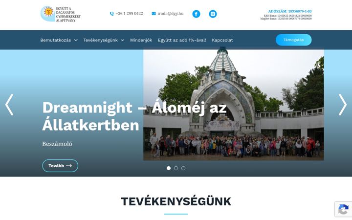 Zrzut ekranu daganatosgyermekekert.hu