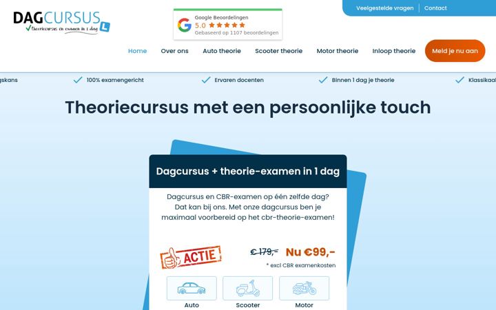 Skjermbilde av dagcursus.nl