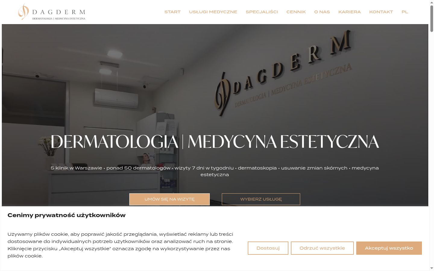 Screenshot del banner di consenso mostrato prima di qualsiasi interazione