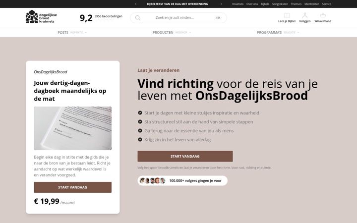 Skjermbilde av dagelijksebroodkruimels.nl