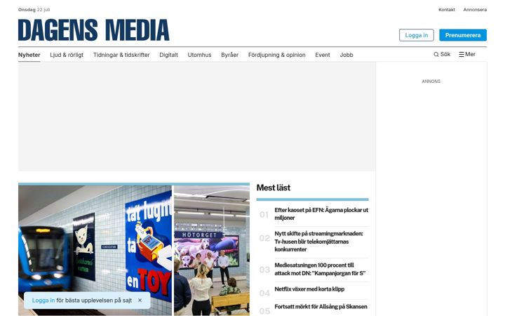 Screenshot of dagensmedia.se