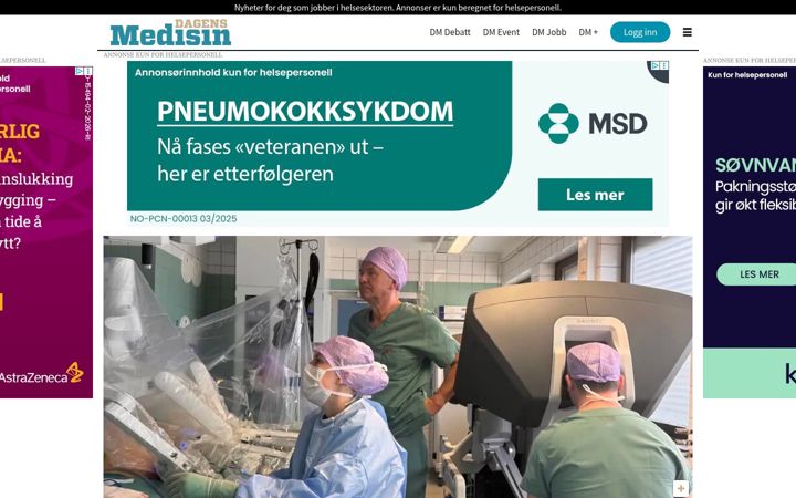 Screenshot of dagensmedisin.no