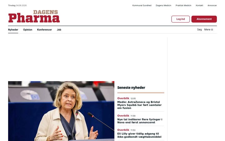 Capture d'écran de dagenspharma.dk