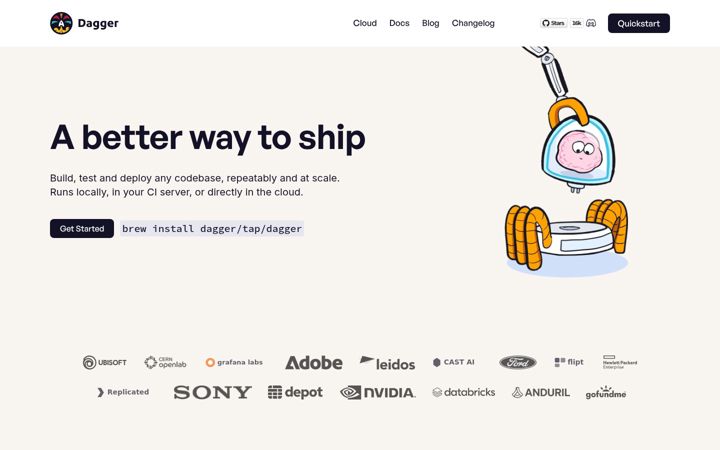 Screenshot of dagger.io