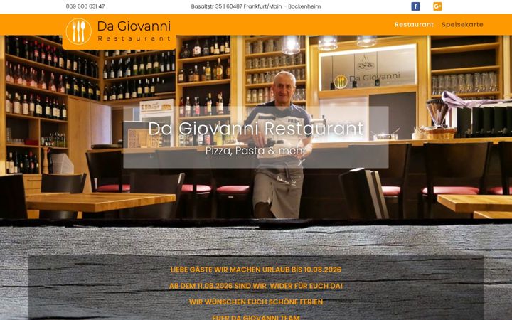 Screenshot of dagiovanni-restaurant.de