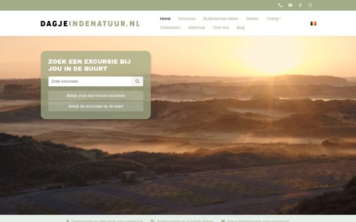 Screenshot ta' dagjeindenatuur.nl